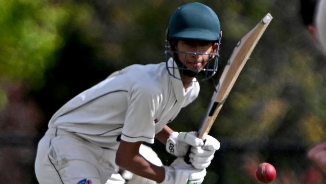 Akshay Ramkumar batting for Donvale in a Subbies First XI match earlier this summer. Picture: Andy Brownbill