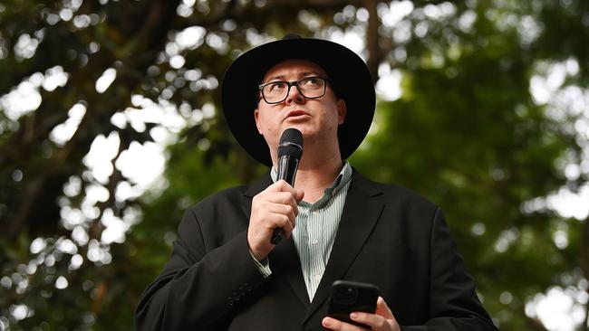 George Christensen addresses then anti-abortion rally. Picture: Lyndon Mechielsen