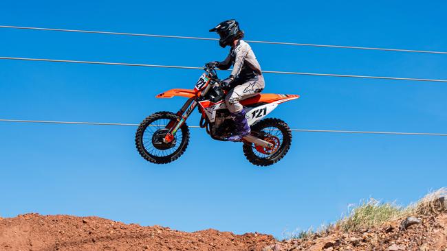 Liam Walsh does his laps around Hidden Valley motocross as NT will become Australias home of the FIM Motocross World Championship MXGP, returning to the country for the first time in 24 years. Picture: Pema Tamang Pakhrin