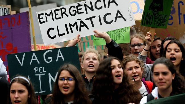 RALLY: A demonstration in Barcelona, Spain on Friday ahead of European parliamentary elections. Picture: PAU BARRENA/AFP)