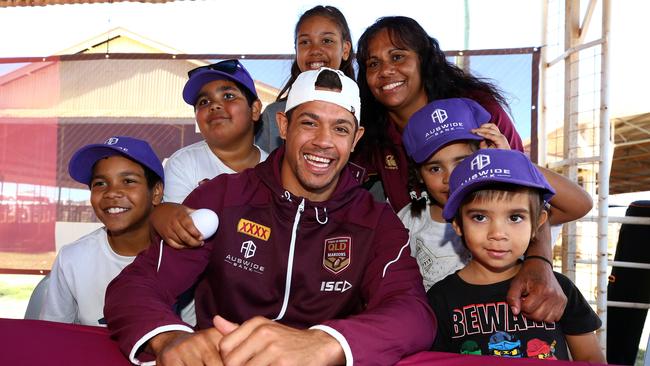 Dane Gagai meets the Ebsworth-Briggs family. Image: Adam Head