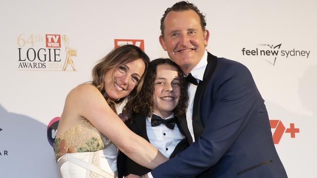 Felix Cameron and family at the 64th TV WEEK Logie Awards at The Star, Sydney. Picture: Getty