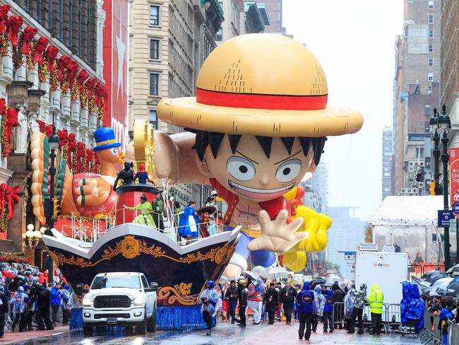 The Monkey D. Luffy balloon floats during the Annual Thanksgiving Day Parade. Picture: Getty Images via AFP