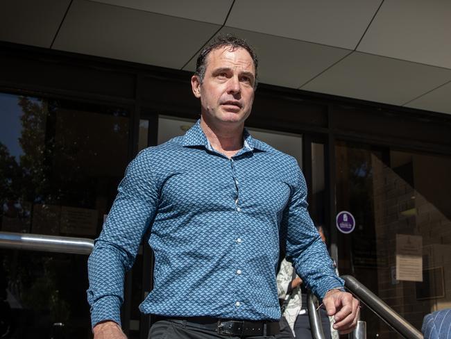 13-08-2024 - Gavin Morris, principal of Alice Springs Indigenous school Yipirinya departs Alice Springs local court with solicitor Luke Officer. Picture: Liam Mendes / The Australian