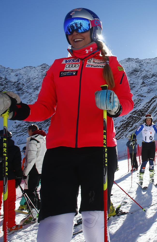 Lindsey Vonn competes in the women's giant slalom Ski World Cup race in Soelden, Austria.