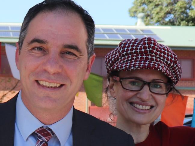 Lakemba MP Jihad Dib and P&amp;C spokeswoman Beatriz Occhiuzzi.