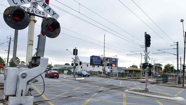 The Brighton Road rail crossing at Hove. Picture: Brenton Edwards