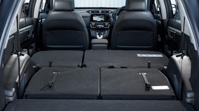 All seats folded in the seven-seat version of the 2021 Honda CR-V.