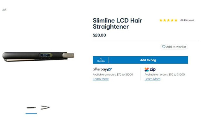 Kmart lcd 2024 hair straightener