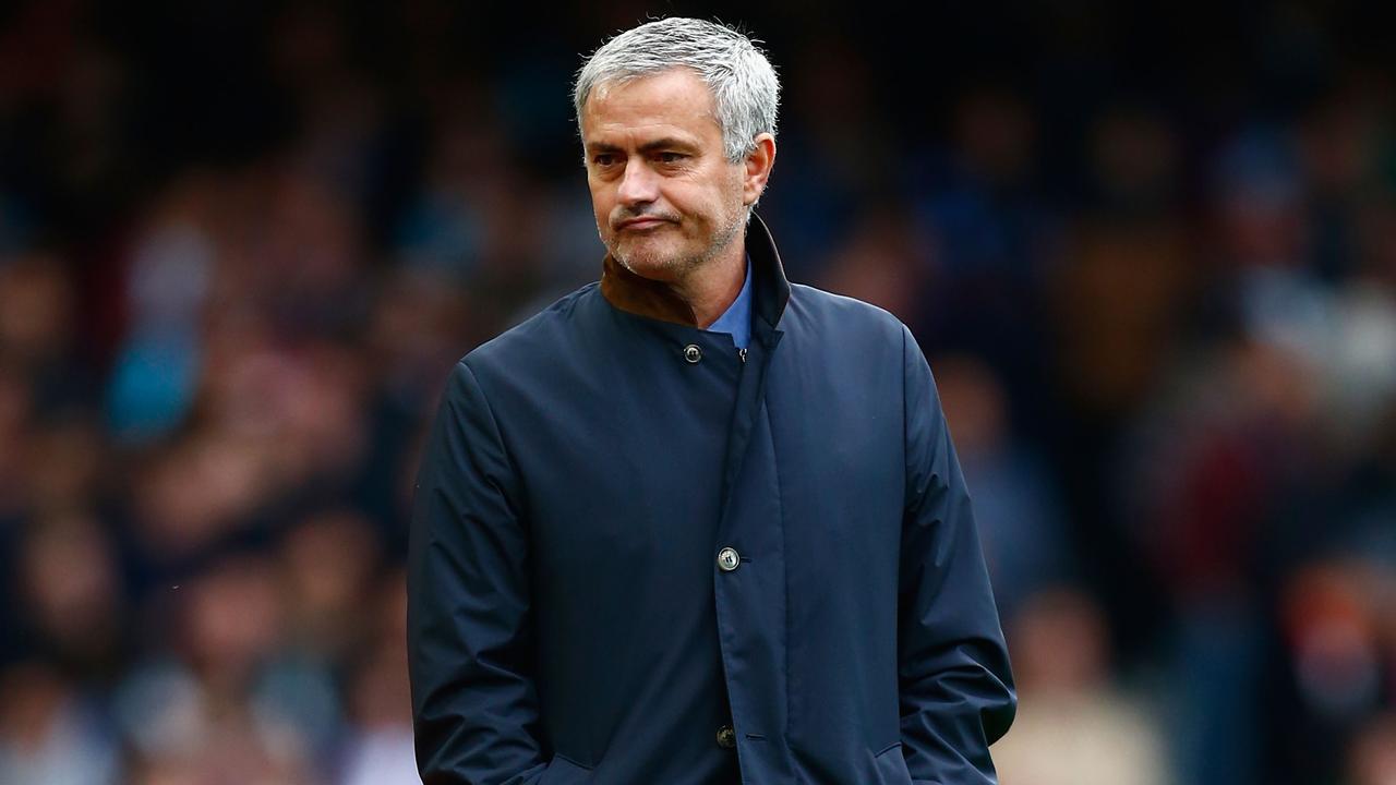 FILE - December 17, 2015: Jose Mourinho has been sacked as Chelsea manager. LONDON, ENGLAND - OCTOBER 24: Jose Mourinho Manager of Chelsea reacts during the Barclays Premier League match between West Ham United and Chelsea at Boleyn Ground on October 24, 2015 in London, England. (Photo by Jordan Mansfield/Getty Images)