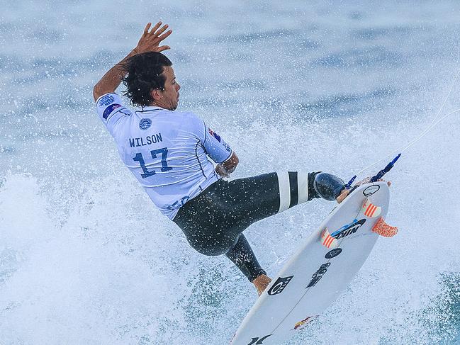 Supplied image of Australian surfer Julian Wilson, who placed second in Heat 4 of Round 4 at the Meo Rip Curl Pro Portugal 2018 in Peniche, Portugal, Friday, October 19, 2018. (AAP Image/World Surf League, Damien Poullenot) NO ARCHIVING, EDITORIAL USE ONLY, NOT FOR ADVERTISEMENT USE