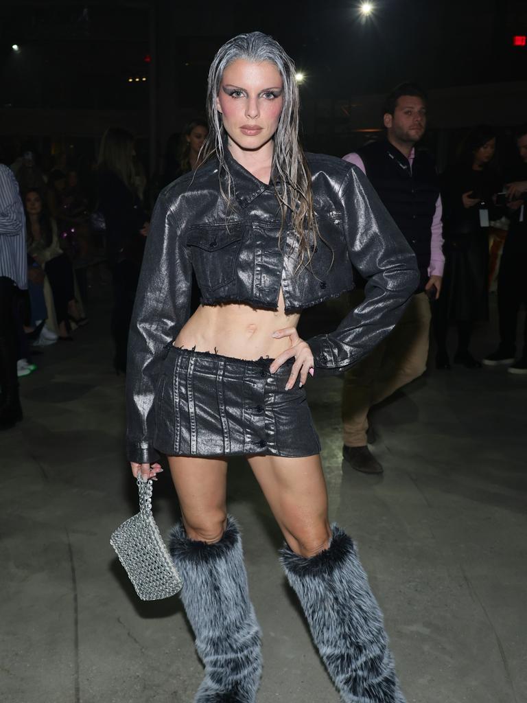 Julia Fox pairs butt cutouts with a horse's tail at NYFW