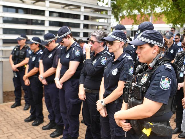 Memorial police service for Constable Matthew Arnold and Constable Rachel McCrow at Townsville Police Station. Picture: Evan Morgan