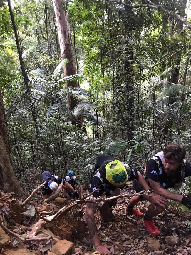 A team of adventurers have trekked from O'Reilly's Rainforest Retreat to Currumbin Rock, 70km in a single day. Photo: Ben Southall