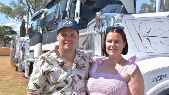 Alec Webster and Tegan Schmidt at the Gatton Showgrounds on Saturday, September 30 for the 2023 Lights on the Hill Trucking Memorial event.