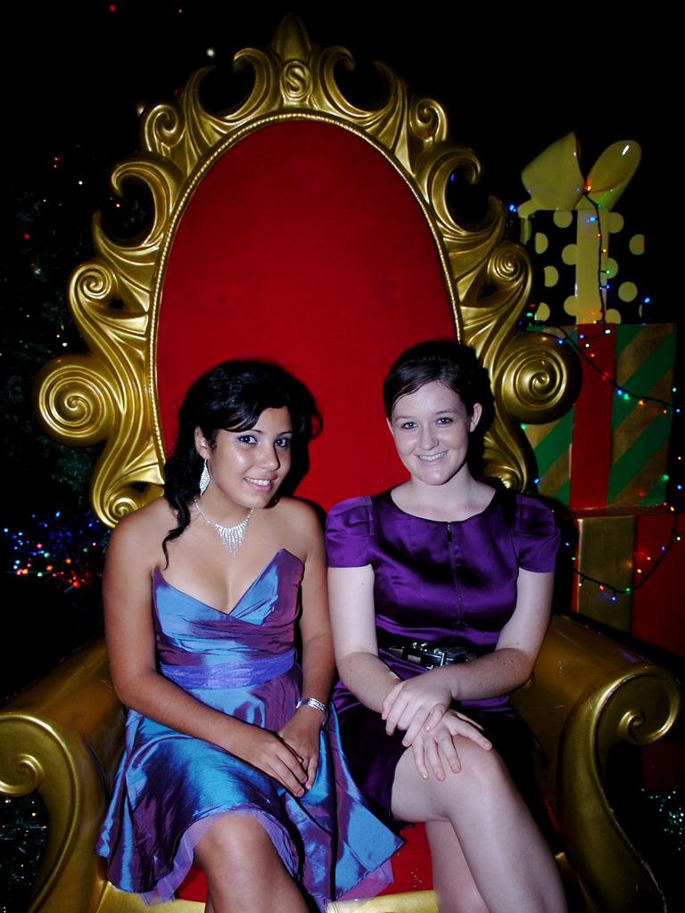 Marcyelly De Assis and Caitlin O’Connor at the 2009 St John’s Catholic Senior College formal. Picture: NT NEWS