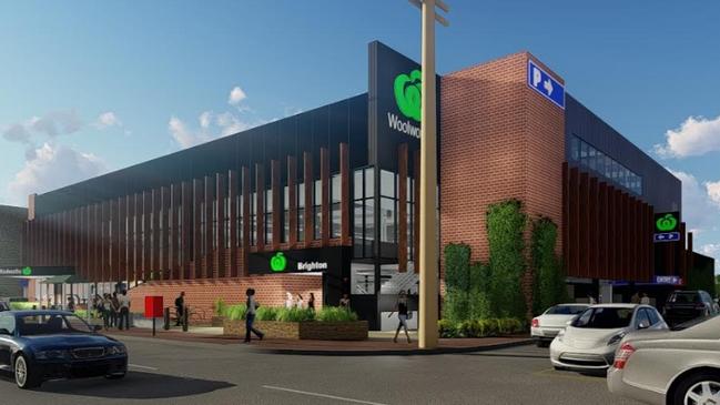 An artist’s impression of the new Woolworths planned for Brighton Rd, Brighton. Source: Supplied.