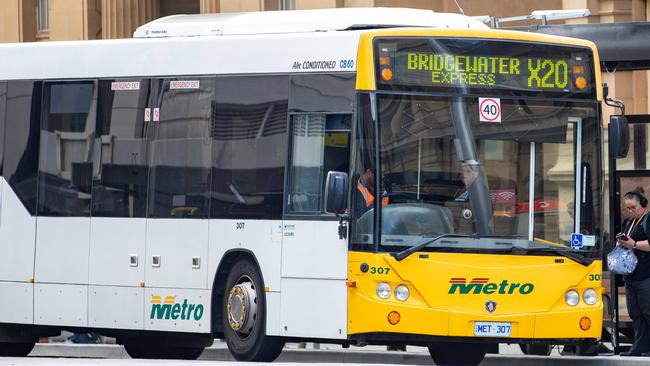 The Bridgewater Express Metro bus at Elizabeth Street in Hobart. Picture: Linda Higginson