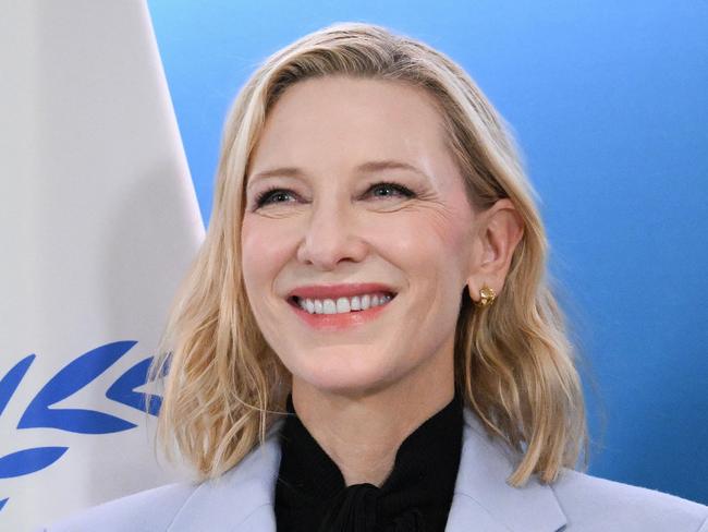 Australian actress, and Ambassador of UNHCR goodwill, Cate Blanchett arrives to attend a plenary session at the European Parliament, EU headquarters in Brussels on November 8, 2023. (Photo by John THYS / AFP)