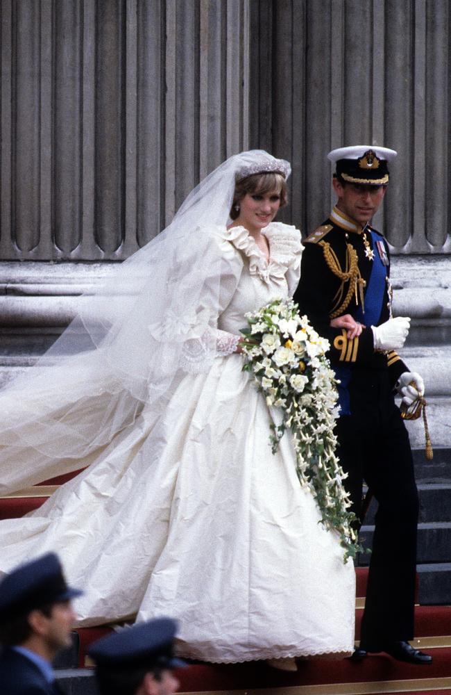 Princess Diana also wore a sleeved dress when she married Prince Charles. Picture: Getty Images