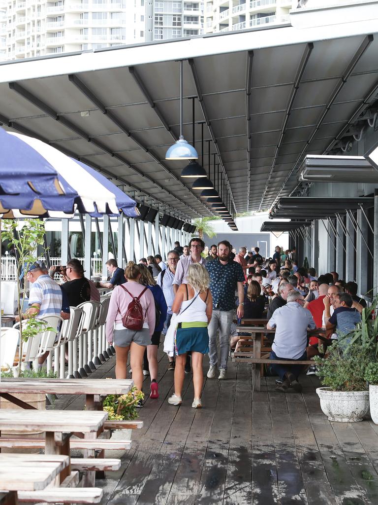 Crowds at Howard Smith Wharves yesterday. Picture: Claudia Baxter/AAP