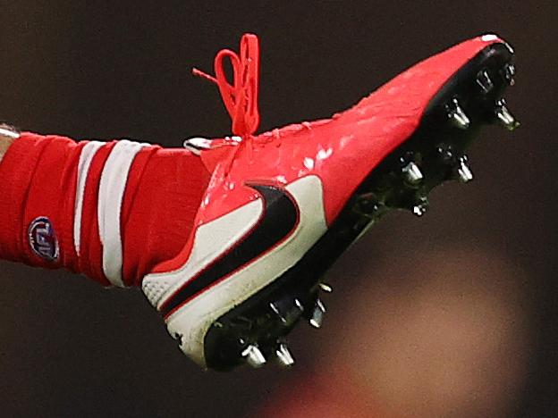 AFL Round 10. Collingwood vs Sydney at the Gabba, Brisbane.  06/08/2020.  The metal studded boots of Sydneys Sam Wicks  . Pic: Michael Klein