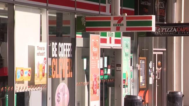 The alleged shooting occurred in the car park of a 7-Eleven in Spring Hill, in inner-city Brisbane. Picture: Supplied / Channel 9