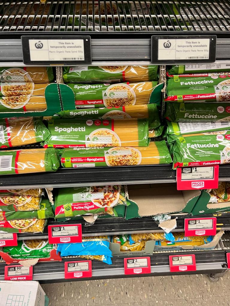 Woolworths home-brand pasta cost $1. Picture: news.com.au