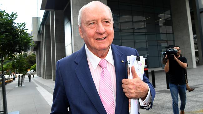 Radio host Alan Jones outside the Supreme Court in Brisbane. Picture: AAP