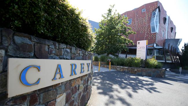 A student in on-site supervision at the Carey Grammar junior school campus in Kew has tested positive to Covid. Picture: Stuart McEvoy