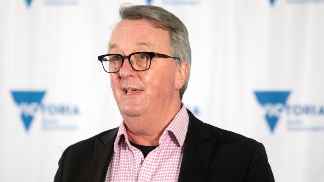 Health Minister Martin Foley has stressed to reporters international borders are not a matter of concern for Victoria as they fall under the Commonwealth's jurisdiction. Picture: NCA NewsWire / Sarah Matray