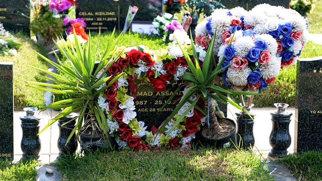 The grave of Hamad Assaad is decorated at Rookwood Cemetery.