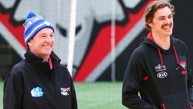 Joe Daniher with his uncle Neale Daniher in support of Fight MND.