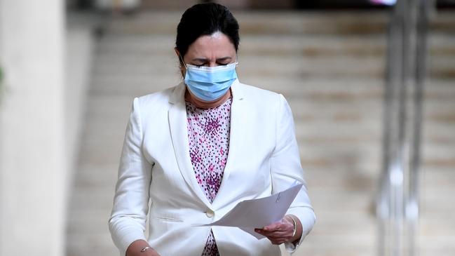 Queensland Premier Annastacia Palaszczuk has ‘promised to inoculate 1500 remaining healthcare workers still to receive the COVID-10 jab. Picture: Dan Peled