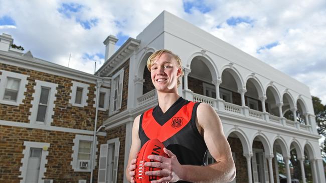 Rostrevor College’s Ned Carey is considered potential AFL draftee. Picture: Tom Huntley