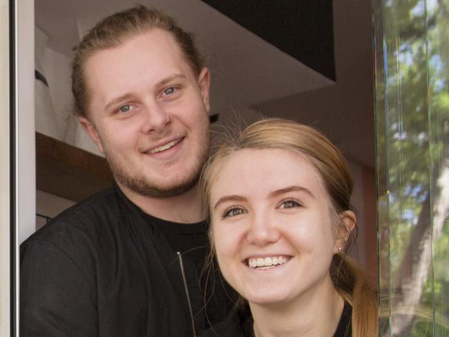 KIK Coffee employees Matthew Hojem and Jasmine Wood at the old Royal Adelaide Hospital cafe. Picture: Craig Arnold