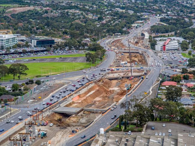 The Darlington Upgrade at South Rd, Sturt Rd and the Southern Expressway 18 months ago.