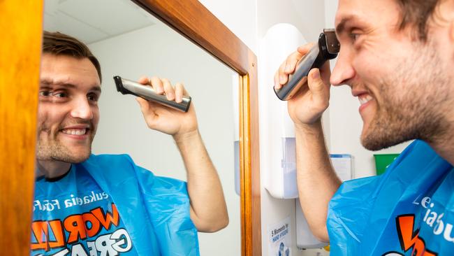 Palmerston Regional Hospital occupational therapist Nick Sneyd is shaving his head for the World's Greatest Shave. Picture: Che Chorley