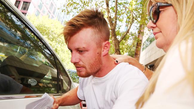 Trent Potts leaving Melbourne Magistrates' Court. Picture: Michael Dodge/Getty Images