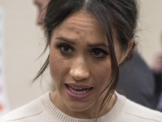 LISBURN, NORTHERN IRELAND - MARCH 23:  Meghan Markle during her visit to the Eikon Centre with Prince Harry to attend an event to mark the second year of the youth-led peace-building initiative 'Amazing the Space' on March 23, 2018 in Lisburn, Northern Ireland.  (Photo by Arthur Edwards - Pool/Getty Images)