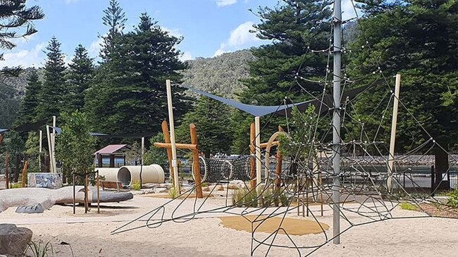 Bobbin Head's newly renovated playground featuring a giant platypus as its adorable mascot. Picture: NSW National Parks