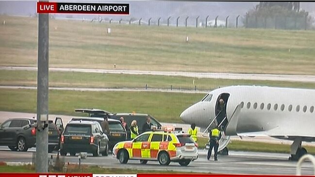 Royal flight arrives at Aberdeen Airport. Picture: Supplied