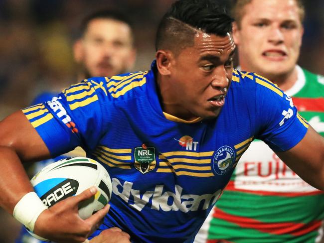 John Folau of the Eels    during the Parramatta Eels v South Sydney Rabbitohs NRL round 4 game at Pirtek Stadium, Parramatta. pic Mark Evans