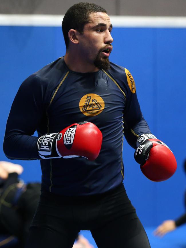 Rob Whittaker training at the Smeaton Grange gym. Picture: Richard Dobson