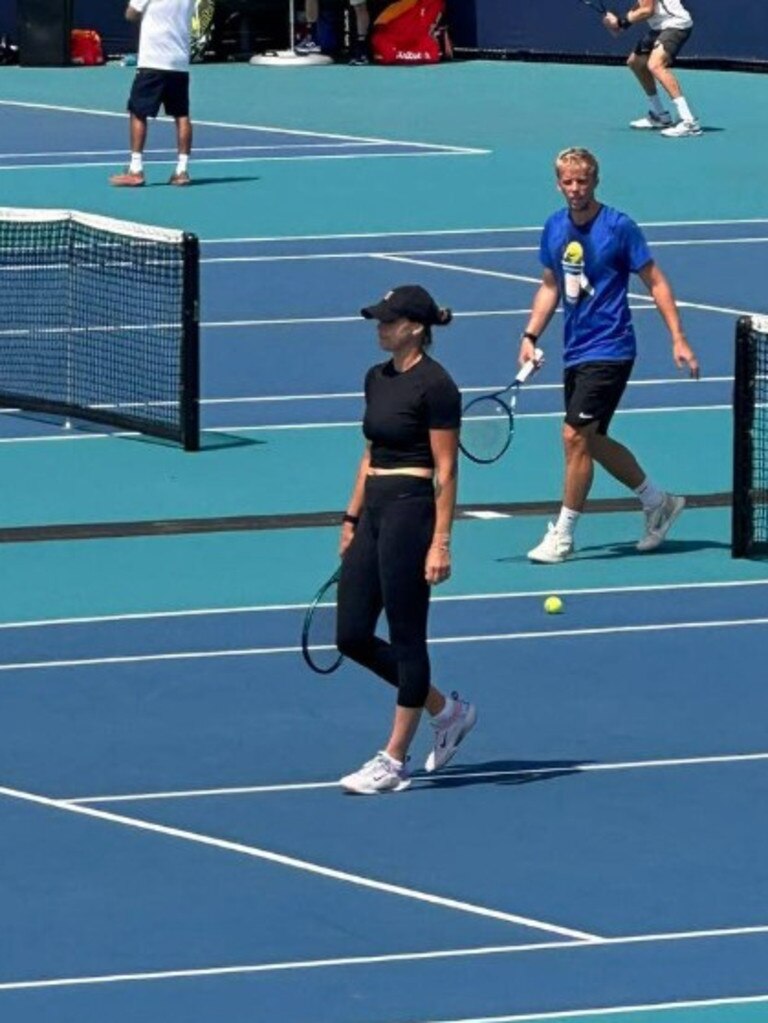 Aryna Sabalenka training ahead of the Miami Open.