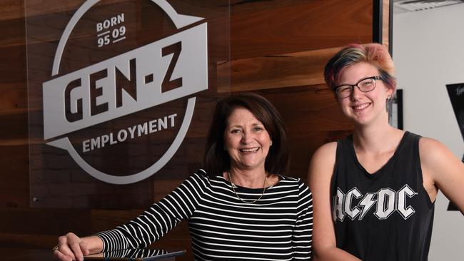 Cassiy Hart is on track to starting a career with the help of new youth focused employment agency Gen Z Employment headed by Carmen Aurer. Photo: Steve Holland