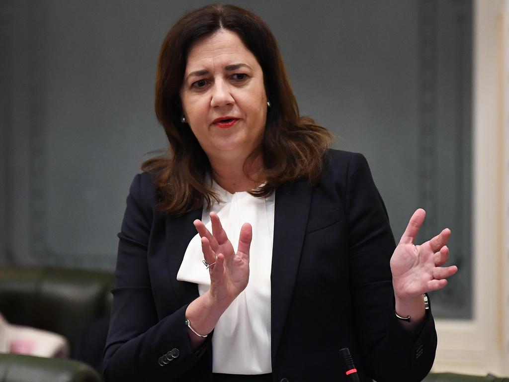 Annastacia Palaszczuk ripped into the Morrison government in Queensland parliament on Wednesday. Picture: NCA NewsWire/Dan Peled