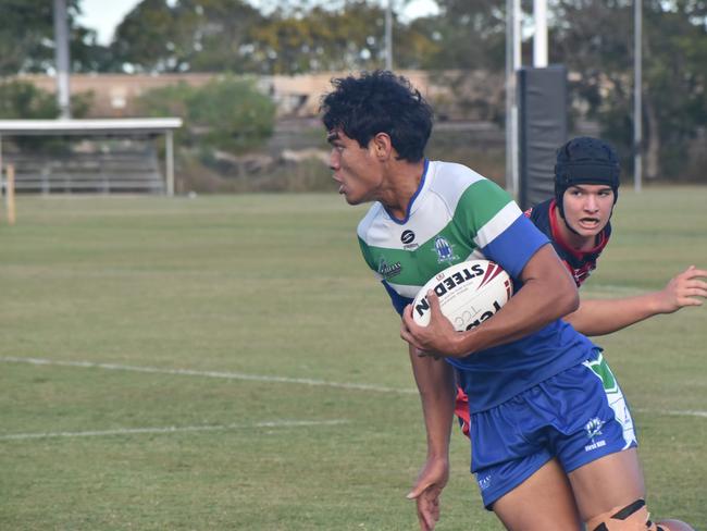 Second rower Alekisio Siale opened the scoring for The Cathedral College in Round 1 of the Dolphins Cup at Rockhampton's Kettle Park on May 28, 2024.