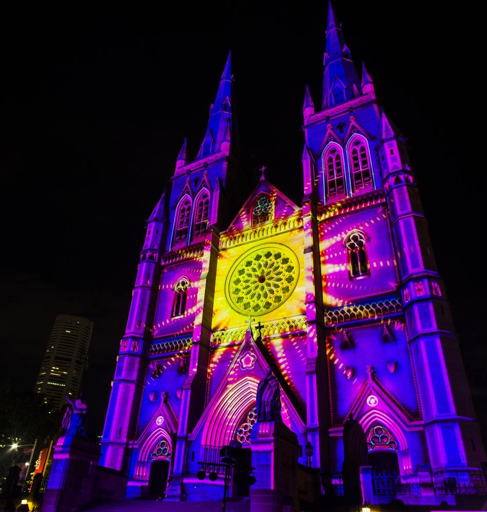 St Mary’s Cathedral Christmas lights Daily Telegraph