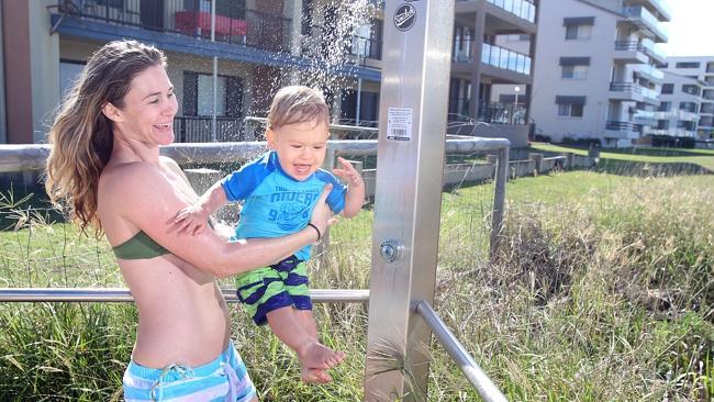  Luana Strelan, with her son Kai Kasakewitch, is among many residents who live on the Tugun street where some people are pushing